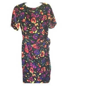 Vintage 100% silk floral dress